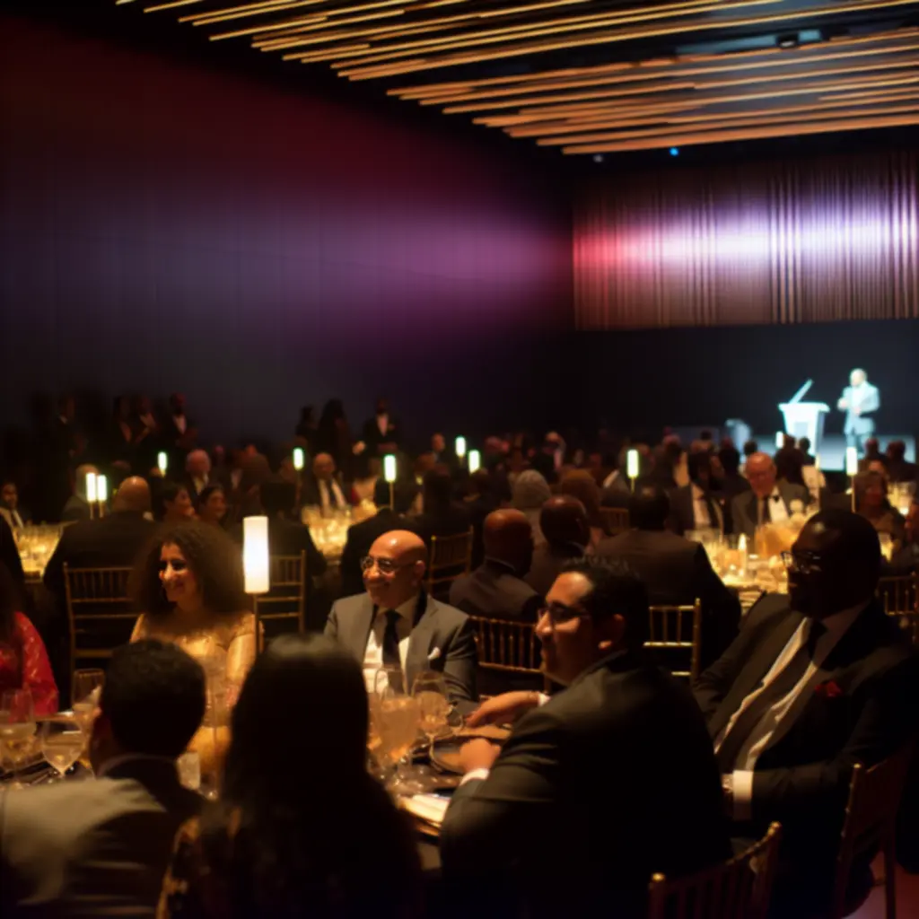 Elegáns eseményterem, társasági élet és játékasztalok a Crowd Flow Agency eseményén