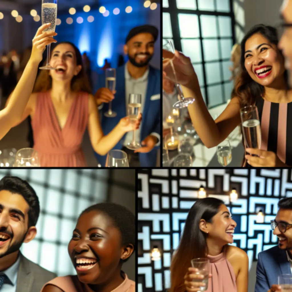 Vendégek prémium hangulatú eseményen, közös élménnyel és fényekkel.