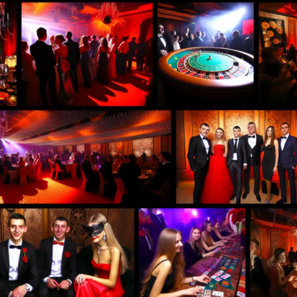 Tematikus esti rendezvény ünnepi dekorációval és társasági hangulattal.